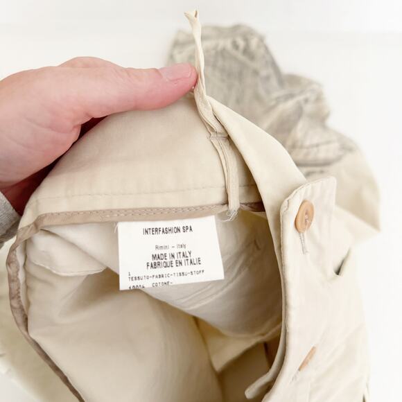 Marithe Francois Girbaud Women's Distressed Khaki Cropped Pants Size 0 - Picture 7 of 8